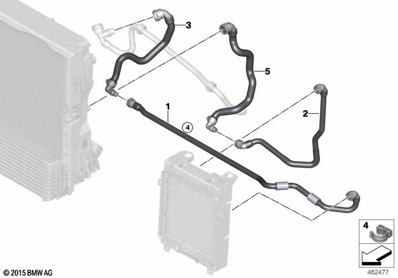 Genuine BMW 17128619473 F15 Hose, Radiator - Auxiliary radiator (Inc. X5 40eX) | ML Performance EU Car Parts