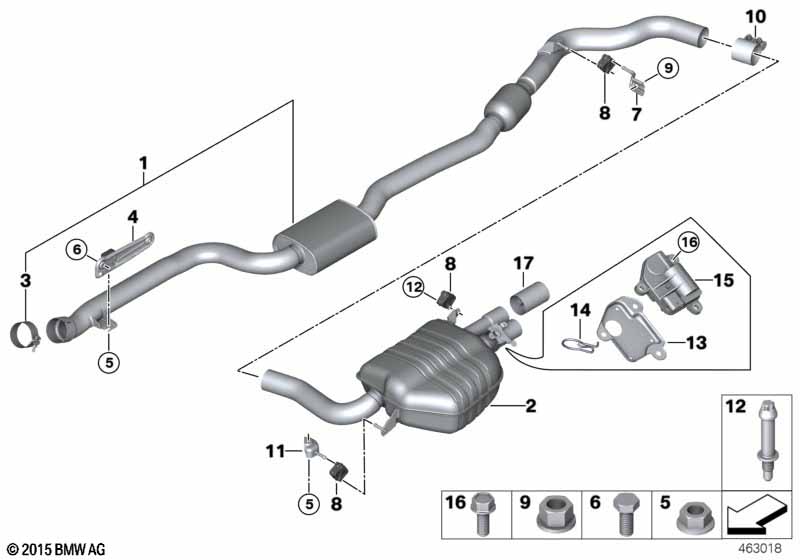 Genuine BMW 18308643656 F30 Rear Silencer Bracket, Front (Inc. 330e) | ML Performance UK Car Parts