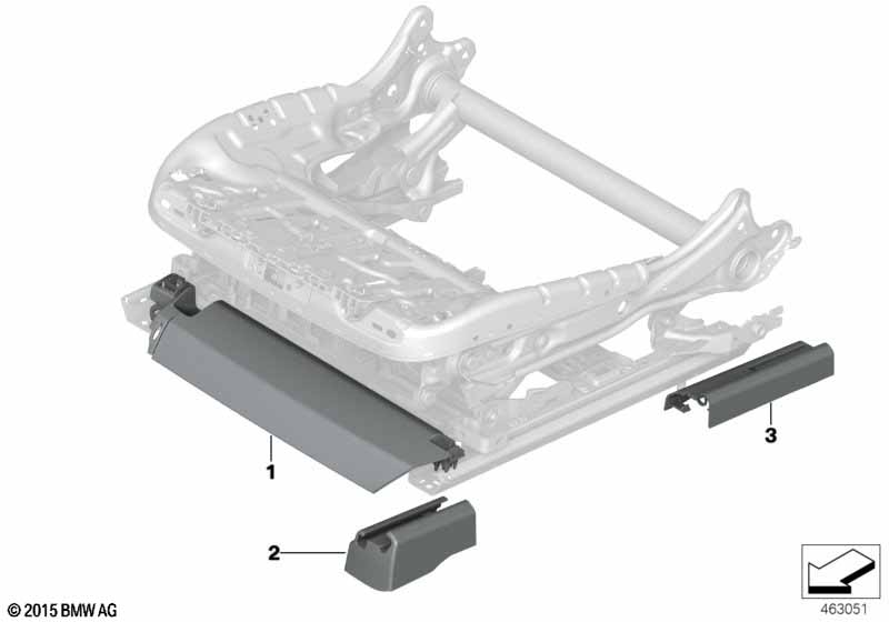 Genuine BMW 52107991146 Cover, Seat Rail, Front Right RAUCHWEISS (Inc. 745eX, 750Li & 740Li) | ML Performance EU Car Parts