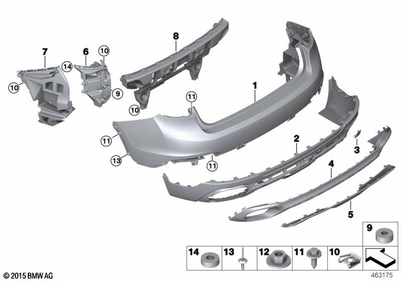 Genuine BMW 51127349374 F16 Mount, Bumper, Rear Center (Inc. X6) | ML Performance UK Car Parts