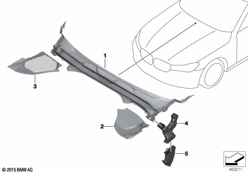 Genuine BMW 51717357244 G11 G12 Cowl Cover Panel, Part 3 (Inc. 740i, 745e & M760LiX) | ML Performance UK Car Parts