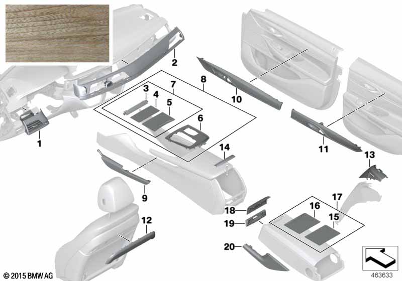 Genuine BMW 51467989129 G11 G12 Belt Feed Trim Eucalyptus Left RAUCHBRAUN (Inc. 750iX, 730d & M760iX) | ML Performance UK Car Parts