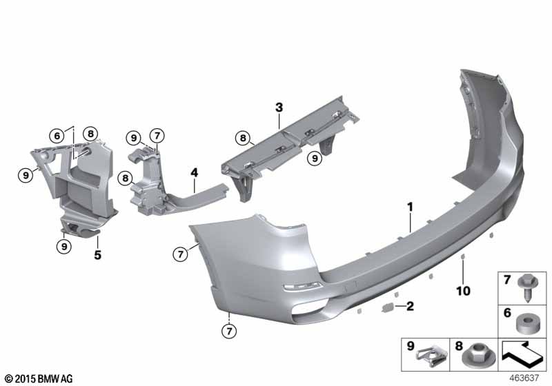Genuine BMW 51128054019 F15 Mount For Bumper, Corner, Rear Left M (Inc. X5) | ML Performance UK Car Parts