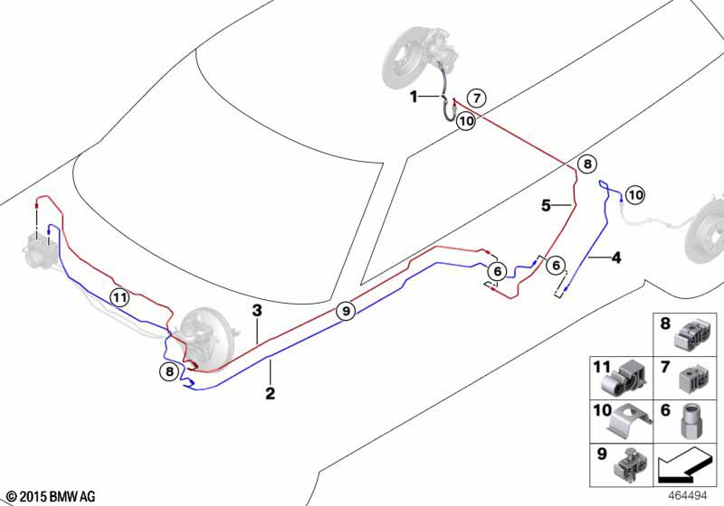 Brzdové potrubí zadní