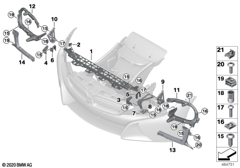 Genuine BMW 51647339110 Support, Headlight Arm, Right (Inc. i8) | ML Performance UK Car Parts