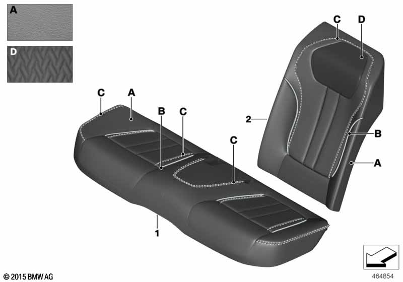 Indiv.cover basic seat, rear