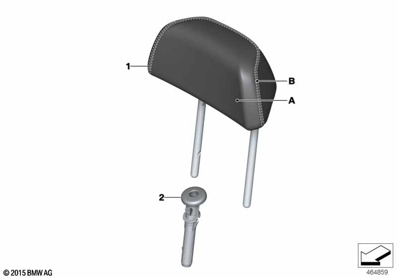 Individual headrest, rear seat, outside