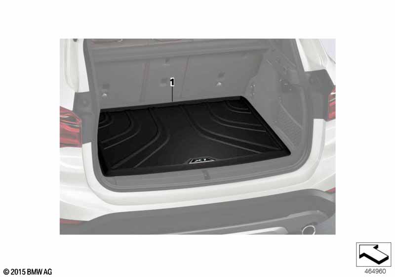 Genuine BMW 51472407171 F48 Fitted Luggage Compartment Mat SW./RT./+SA4FD (Inc. X1 28i, X1 20dX & X1 16d) | ML Performance UK Car Parts