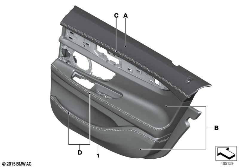 Indiv. door trim panel, leather rear