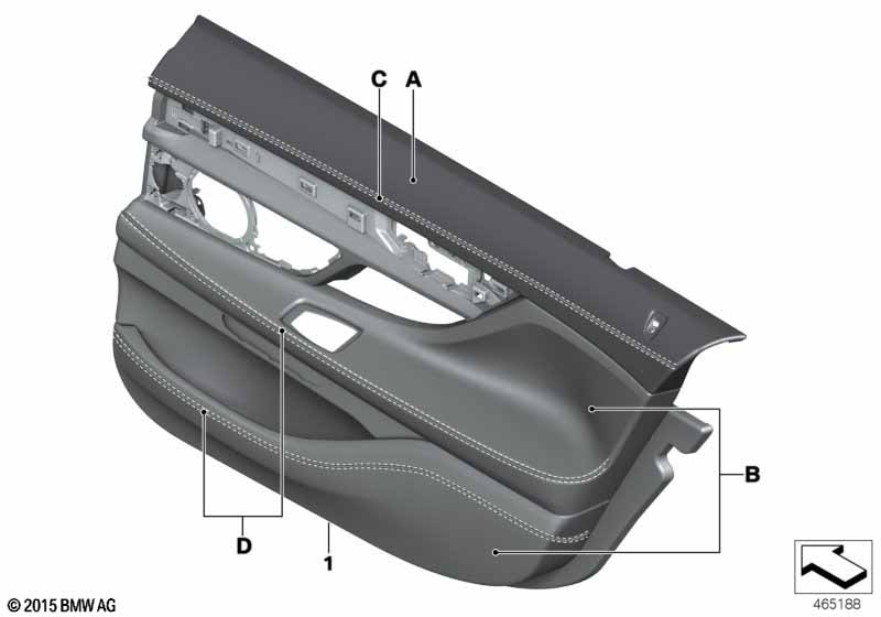 Genuine BMW 51427991281 G12 Door Lining Leather Rear Left INDIVIDUAL (Inc. 740Le, 740i & 730Ld) | ML Performance UK Car Parts