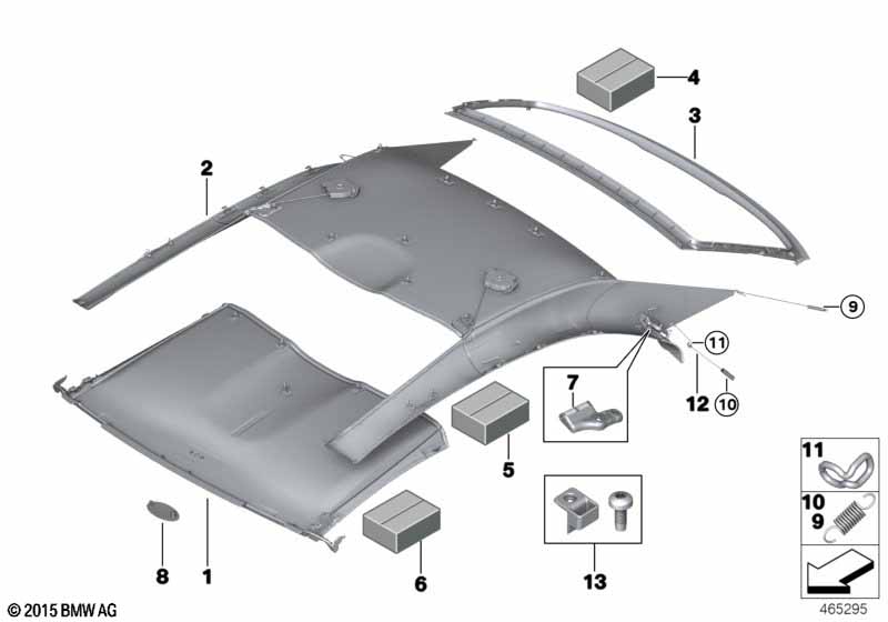 Genuine BMW 54377277475 F83 E93 Tension Rope, Internal Head Lining (Inc. 440i, 420d & 320i) | ML Performance UK Car Parts
