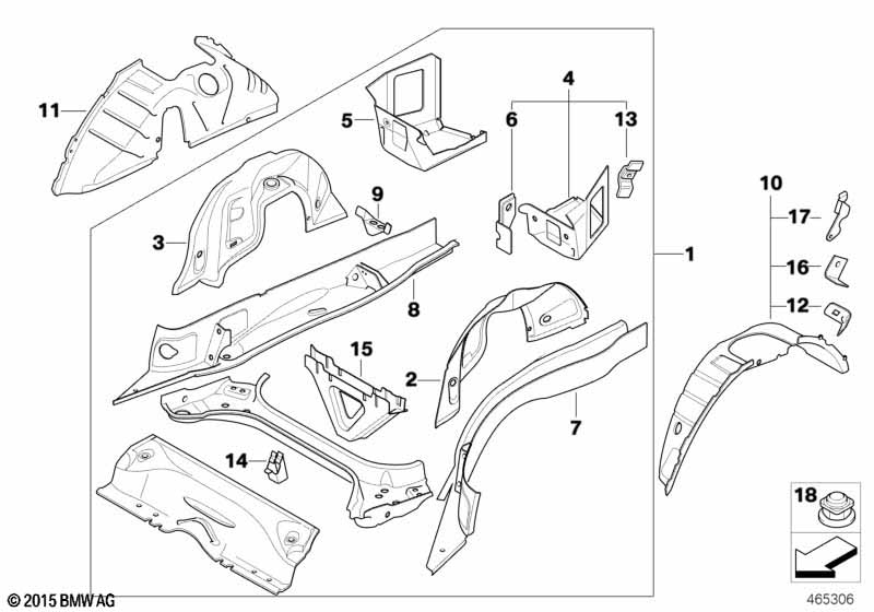 Floor parts rear exterior