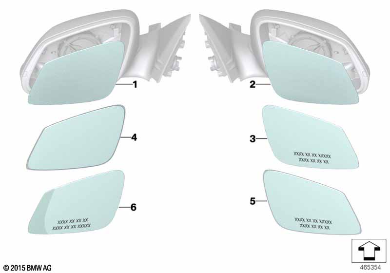 Genuine BMW 51167285006 Mirror Glas, Heated, Wide-Angle, Right EC | ML Performance EU Car Parts