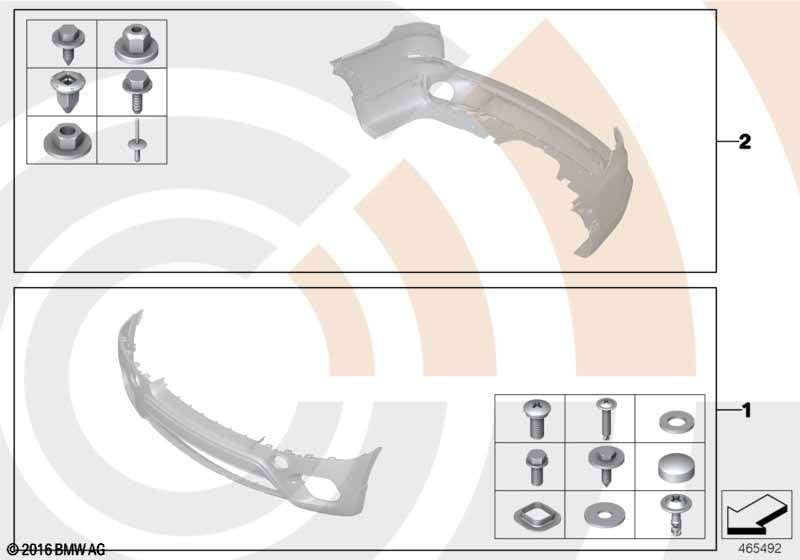 Genuine BMW 51122413990 E70 E72 E71 Set Of Mounted Parts, Bumper, Rear VALUE LINE (Inc. Hybrid X6, X6 30dX & X5 M) | ML Performance UK Car Parts