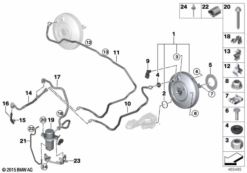 Vacuum pump for brake servo unit