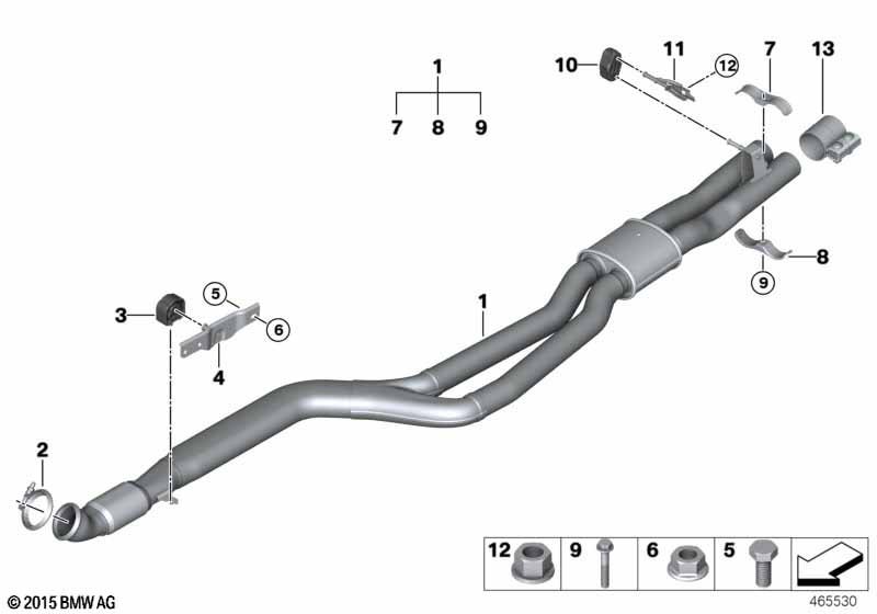 Genuine BMW 18308648217 F26 Exhaust Pipe Front Silencer (Inc. X4 M40iX) | ML Performance UK Car Parts