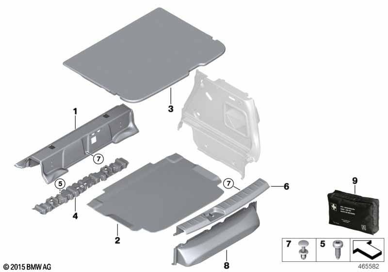 Trim panel, trunk floor