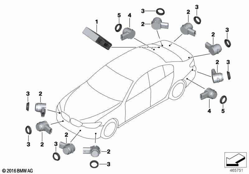 Genuine BMW 66209398992 G11 G32 F48 Ultrasonic Sensor, Jucaro Beige WC2S (Inc. 750i & X1) | Duco Car Parts UK Car Parts