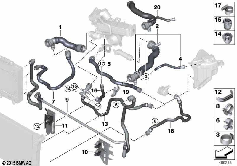 Cooling system coolant hoses