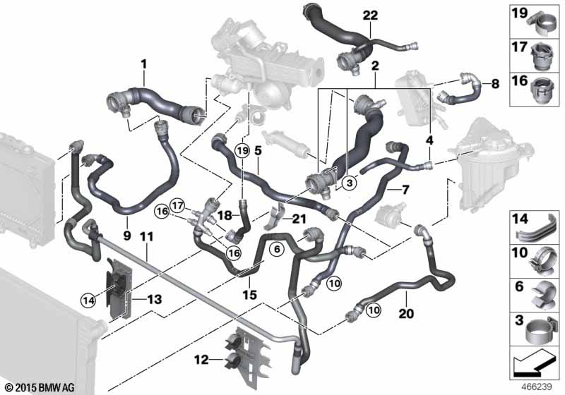 Cooling system coolant hoses