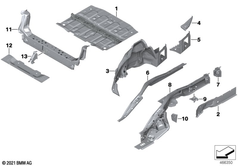 Rear wheelhouse/floor parts