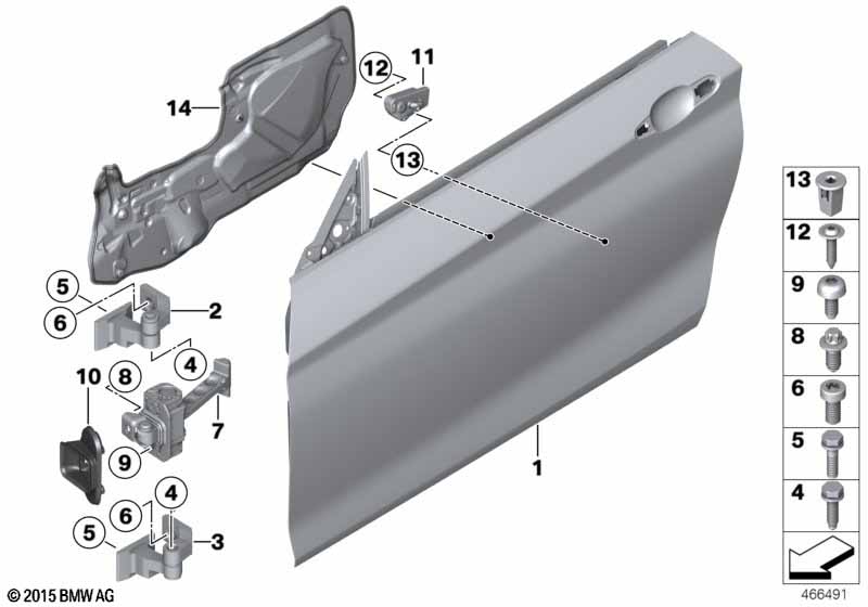 Front door-hinge/door brake
