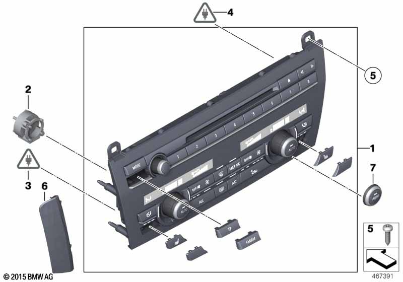 Radio and climate control panel