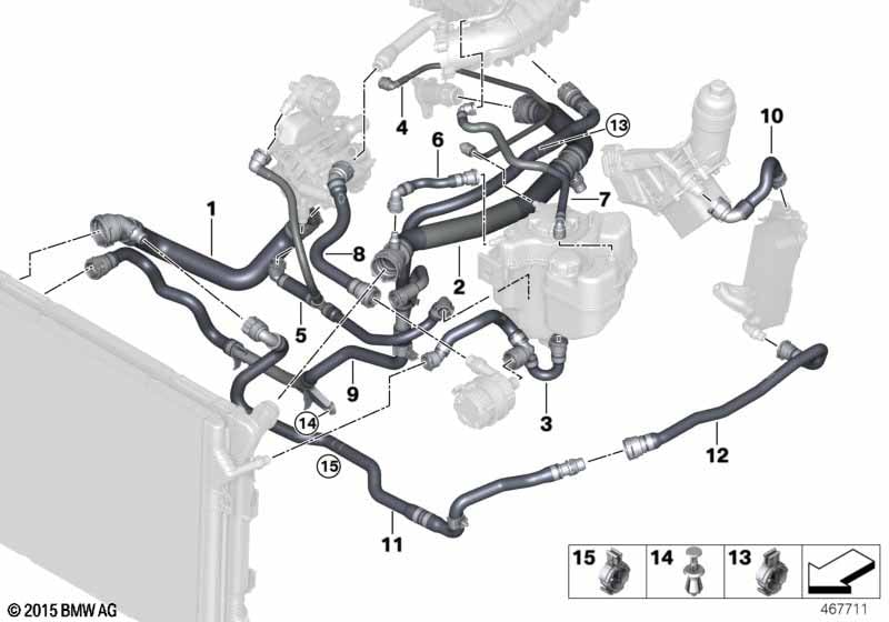 Cooling system coolant hoses