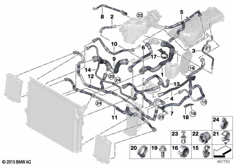 Cooling system coolant hoses