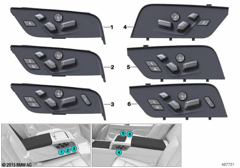 Genuine BMW 61316817973 Seat Adjustment Switch, Left (Inc. 745LeX, M760LiX & 740LeX) | ML Performance UK Car Parts