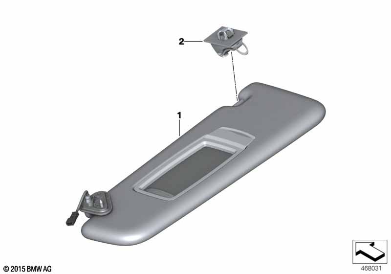 Genuine BMW 51167989022 G11 Sun Visor, Alcantara With Label, Right TARTUFO (Inc. 730Ld, 745Le & 740Li) | Duco Car Parts UK Car Parts