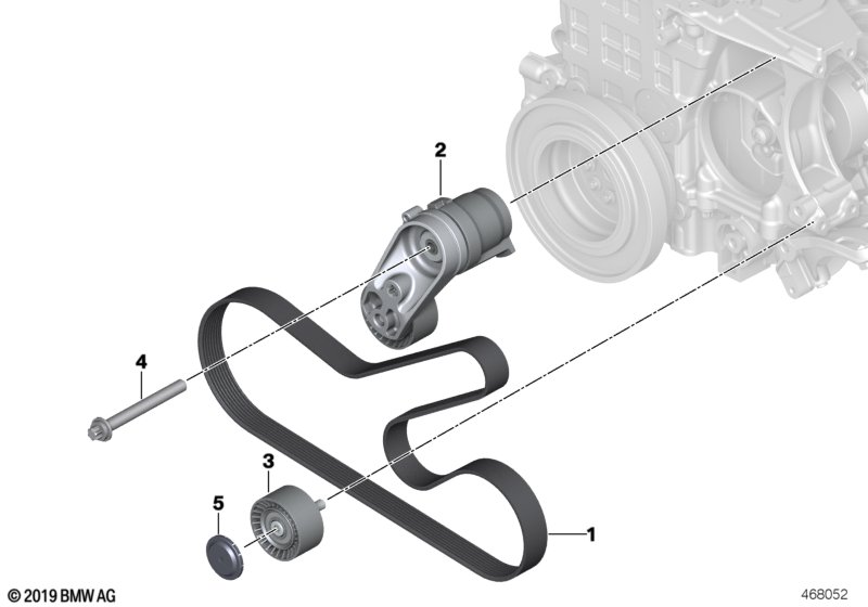 Belt drive for alternator/air condition.