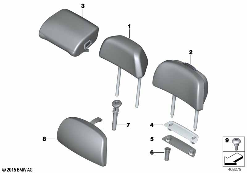 Genuine BMW 52207473697 G11 Comfort Cushion Head Restraint COGNAC (Inc. 745LeX, 750dX & M760LiX) | ML Performance UK Car Parts