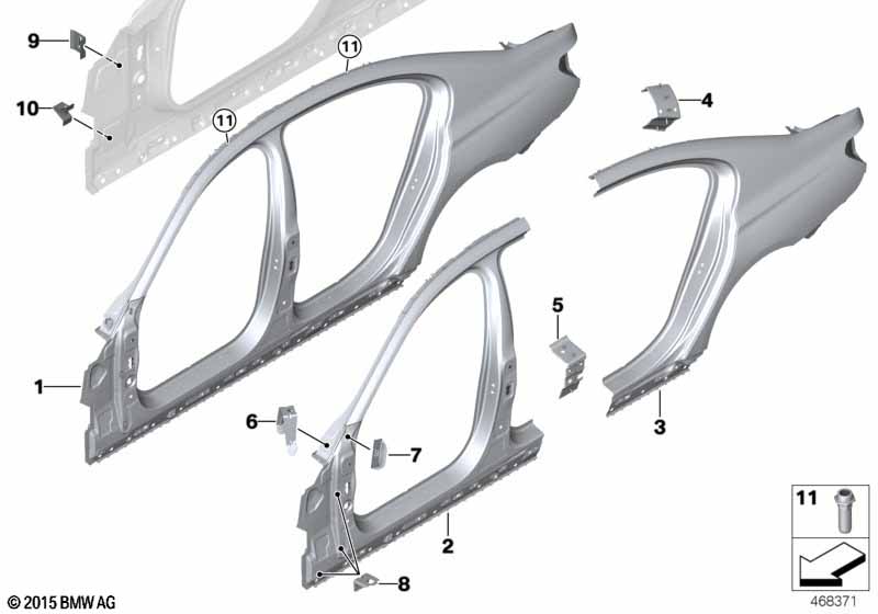 Genuine BMW 41217425175 G11 G12 Reinforcement Plate, Rocker Panel, Left (Inc. 750LdX, M760LiX & 740LeX) | ML Performance UK Car Parts