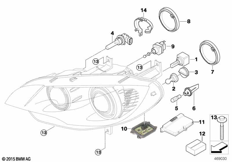 Genuine BMW 63117205838 E70 E72 E71 Repair Kit, Right Headlight (Inc. X6) | ML Performance UK Car Parts