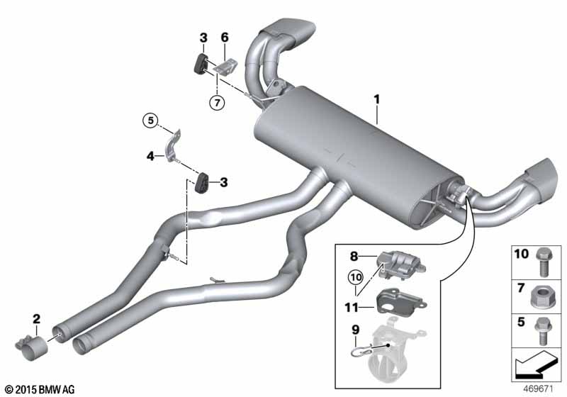 Genuine BMW 18308623118 F16 Rear Muffler With Exhaust Flap (Inc. X6 50iX 4.0, X6 50iX & X6 50iX 4.4) | ML Performance EU Car Parts