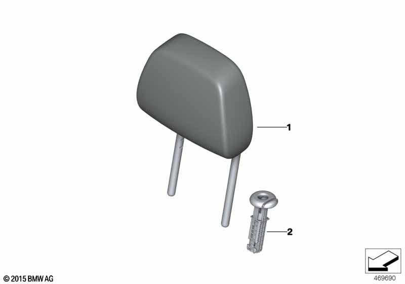 Genuine BMW Mini 52207454968 F39 F48 Guide, Headrest SCHWARZ (Inc. X2 18dX, X1 20iX & X2 18i) | ML Performance UK Car Parts