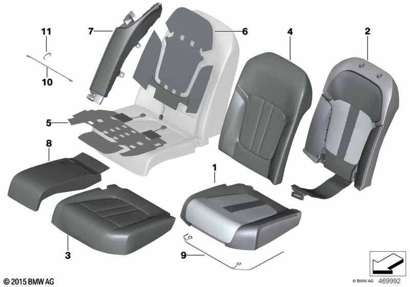 Genuine BMW 52207448503 Cover For Comfort Seat, Leather Left MOKKA (Inc. 750LiX, Alpina B7 & 750iX) | ML Performance UK Car Parts
