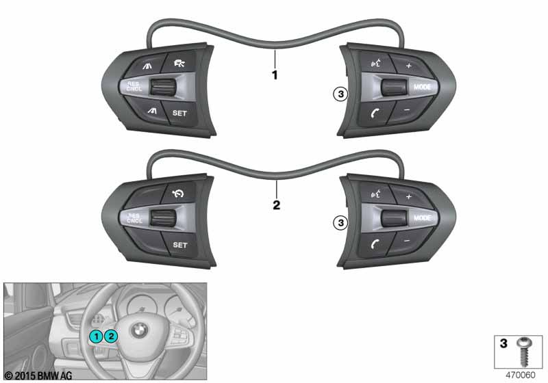 Genuine BMW 61317856948 F48 F39 Switch, Mf Steering Wheel, M-Sport SET (Inc. X2 28iX, X1 28iX & X2 28i) | ML Performance UK Car Parts
