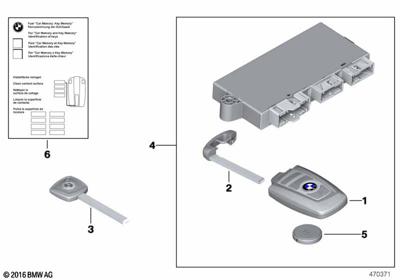 Genuine BMW 51210037276 Set Of Keys With Cas Control Unit 315 MHZ (Inc. 750LiX 4.4, Alpina B7L & Alpina B7LX) | ML Performance EU Car Parts