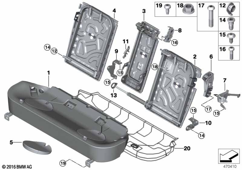 Genuine BMW 52207319562 Backrest Frame, Base Version, Right (Inc. X5 30dX, X5 25d & X5 40dX) | ML Performance UK Car Parts