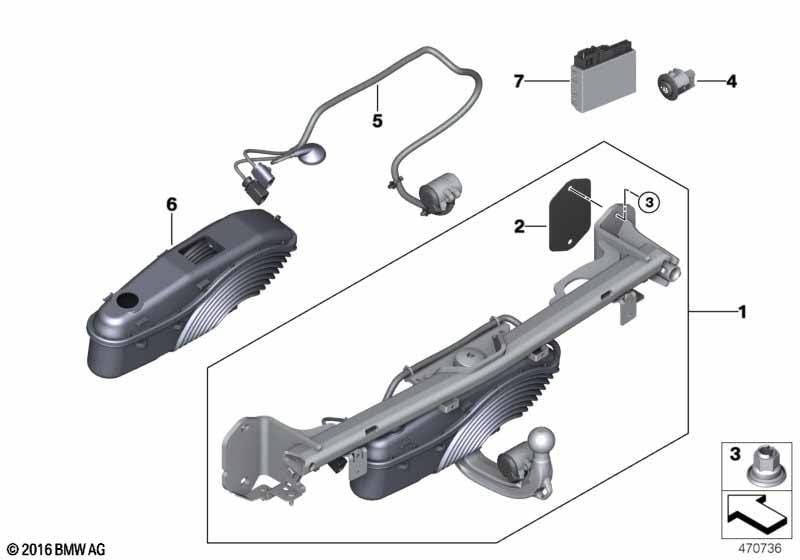 Trailer coupling, electric swiveling
