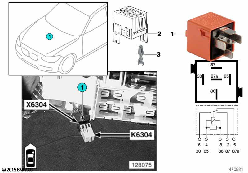 Secondary air injection pump relay K6304