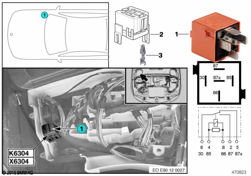 Secondary air injection pump relay K6304