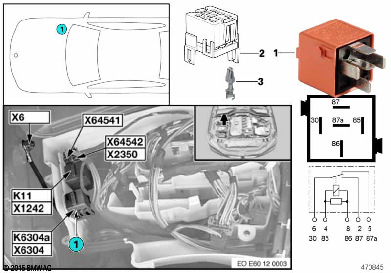 Relay, secondary air pump, K6304a