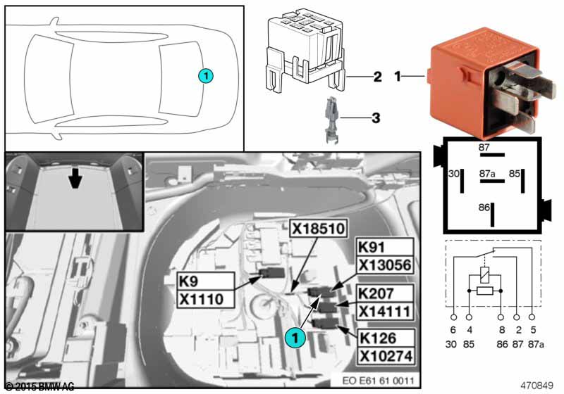 Relay for rear wiper K91