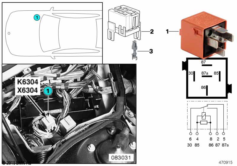 Secondary air injection pump relay K6304