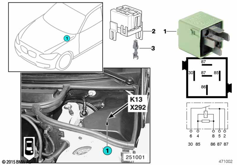 Relay for heated rear window K13