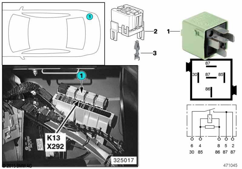Relay for heated rear window K13