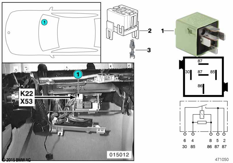 Relay, auxiliary fan, stage 2 K22